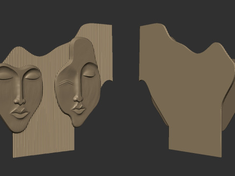Abstract Face Wall decor 3D 打印模型