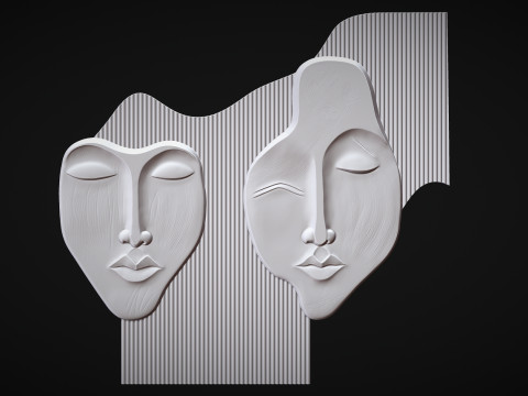 Abstract Face Wall decor 3D 打印模型