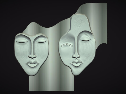 Abstract Face Wall decor 3D 打印模型
