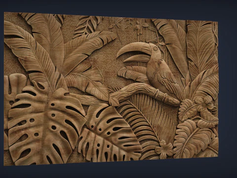 Tropical Forest Wall decor 3D Print Model