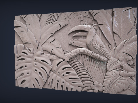 Tropical Forest Wall decor 3D 打印模型