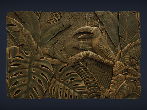 Tropical Forest Wall decor 3D 打印模型