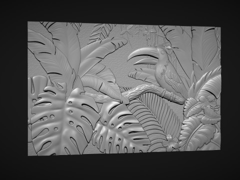 Tropical Forest Wall decor 3D 打印模型