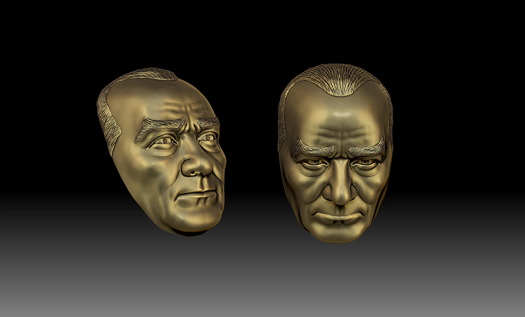Gazi Mustafa Kemal Ataturk Bust 3D Print Model .c4d .max .obj .3ds .fbx .stl .blend 