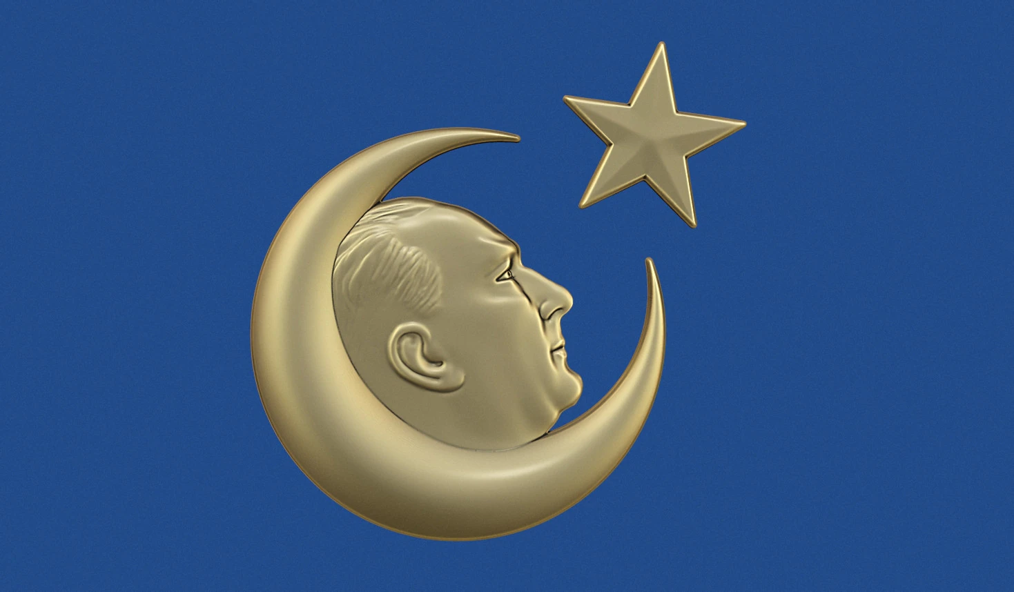 Gazi Mustafa Kemal Ataturk Bas Relief 3D Print Model .c4d .max .obj .3ds .fbx .stl .blend