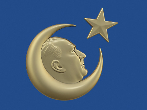 Gazi Mustafa Kemal Ataturk Bas Relief 3D Print Model
