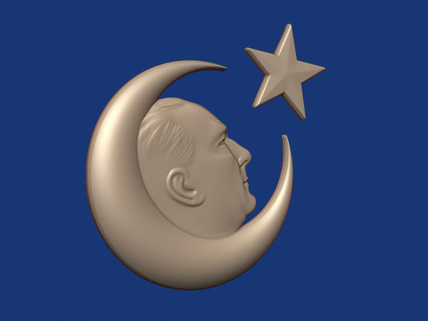 Gazi Mustafa Kemal Ataturk Bas Relief 3D Принт Модель