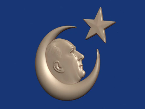 Gazi Mustafa Kemal Ataturk Bas Relief 3D Print Model