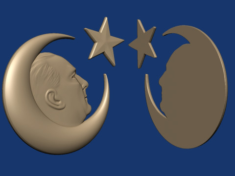 Gazi Mustafa Kemal Ataturk Bas Relief 3D Принт Модель