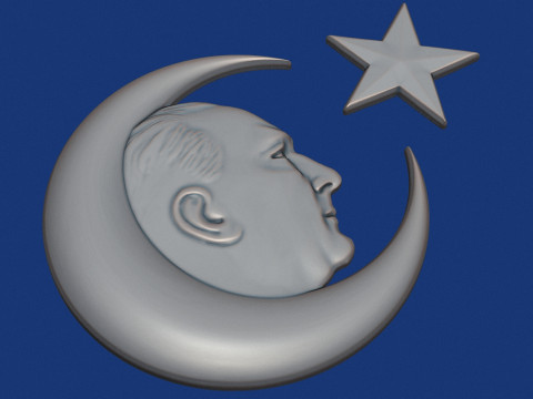 Gazi Mustafa Kemal Ataturk Bas Relief 3D Принт Модель