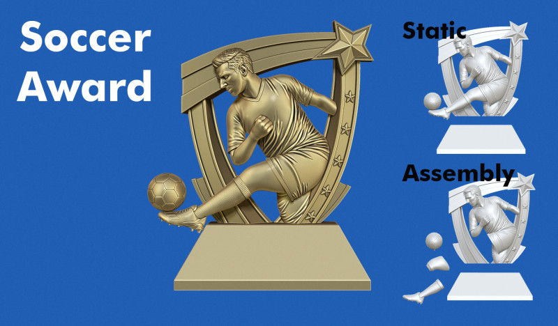 Soccer Award 3D 打印模型 .c4d .max .obj .3ds .fbx .stl .blend 