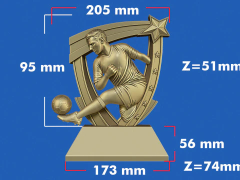 Soccer Award 3D Print Model