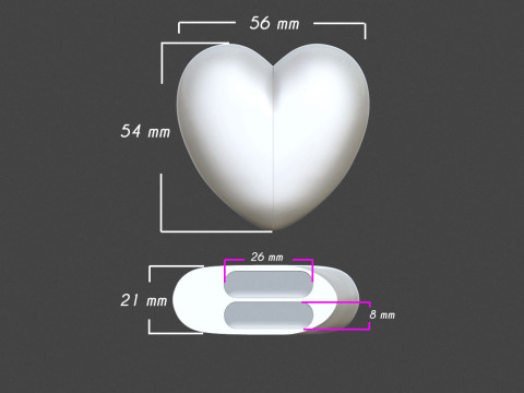 Heart shaped ring box 3D Print Model