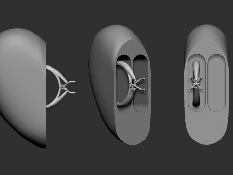 Heart shaped ring box 3D Print Model