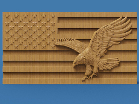 American Flag and Eagle 3D प्रिंट मॉडल