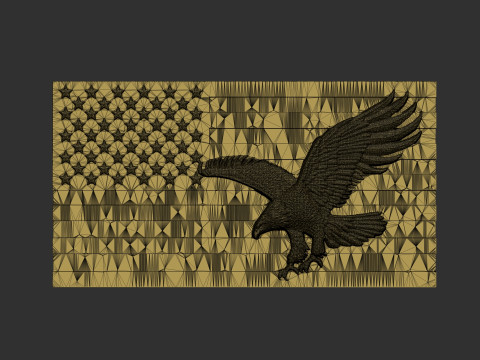 American Flag and Eagle 3D Print Model
