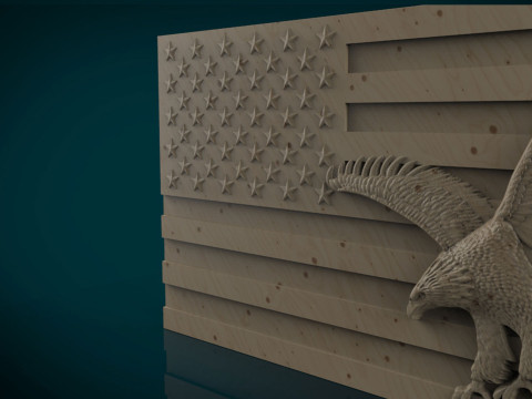 American Flag and Eagle 3D Print Model