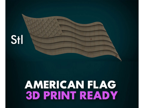 American Flag 3D प्रिंट मॉडल