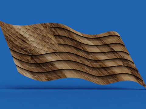American Flag 3D Print Model