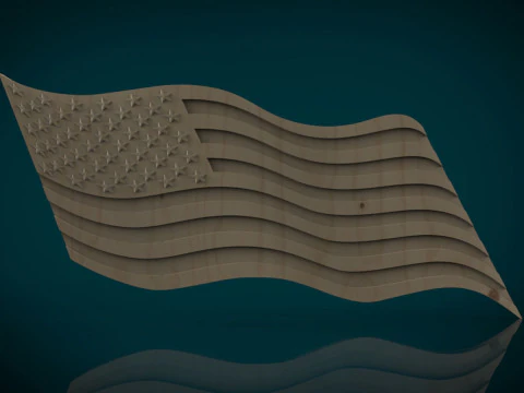 American Flag 3D Print Model