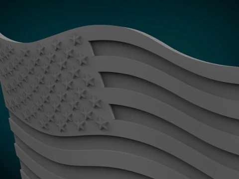 American Flag 3D Print Model