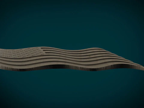 American Flag 3D Print Model