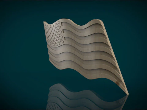 American Flag 3D Print Model