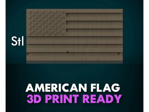 American Flag 3D Print Model