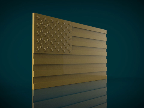 American Flag 3D Baskı Modeli