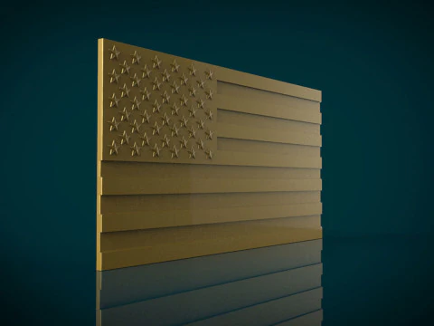 American Flag 3D Print Model