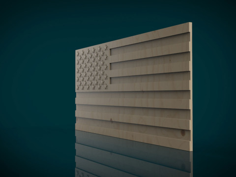 American Flag 3D Baskı Modeli