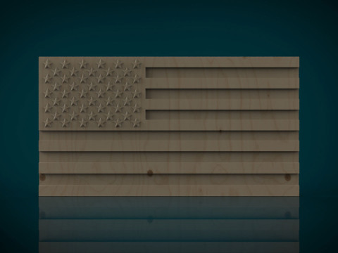 American Flag 3D Baskı Modeli