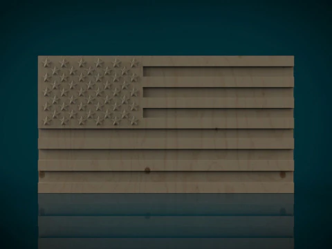 American Flag 3D Print Model