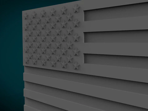 American Flag 3D Print Model