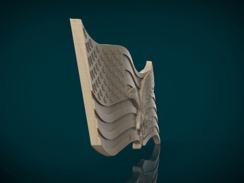 American Flag and Eagle 3D Принт Модель