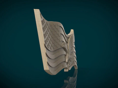 American Flag and Eagle 3D Print Model