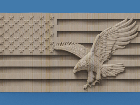 American Flag and Eagle 3D 打印模型