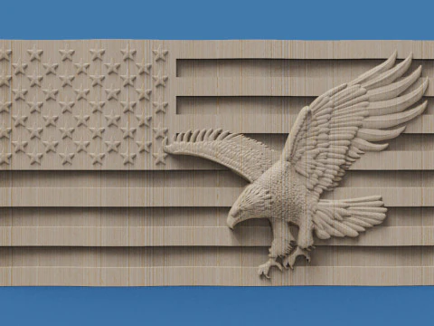 American Flag and Eagle 3D Print Model