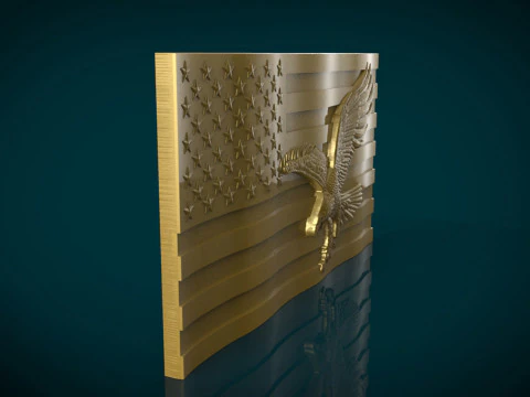 American Flag and Eagle 3D Print Model