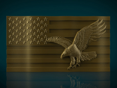 American Flag and Eagle 3D 打印模型