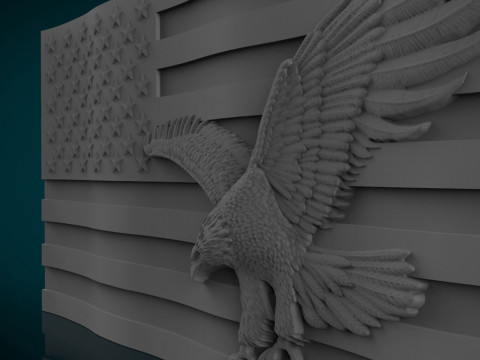 American Flag and Eagle 3D 打印模型