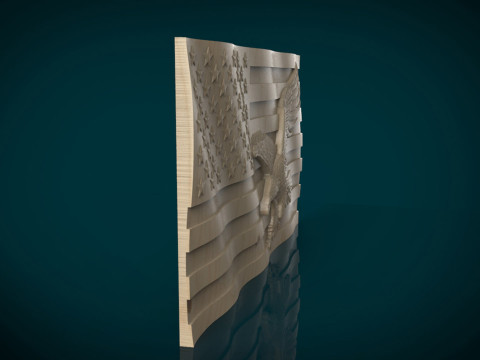 American Flag and Eagle 3D Print Model