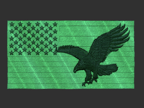 American Flag and Eagle 3D Print Model
