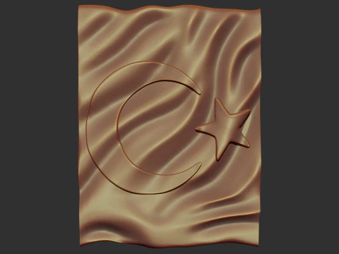 Flaga turecka Model do druku 3D