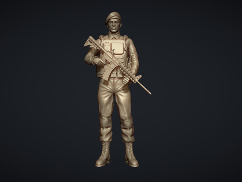 Commando Soldier Statue for 3D Printing Ready STL OBJ 3D printmodel