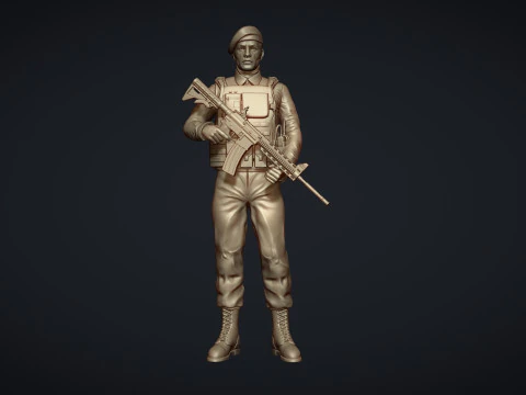 Commando Soldier Statue for 3D Printing Ready STL OBJ 3D Print Model