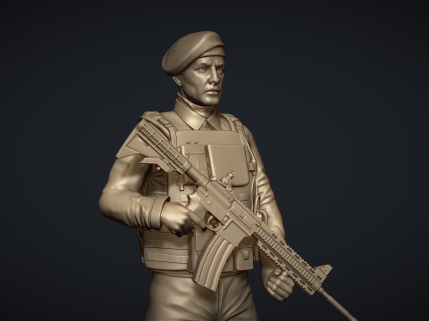 Commando Soldier Statue for 3D Printing Ready STL OBJ 3D printmodel