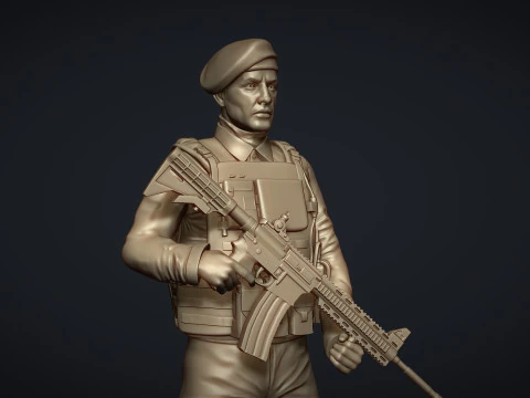 Commando Soldier Statue for 3D Printing Ready STL OBJ 3D Print Model