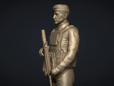 Commando Soldier Statue for 3D Printing Ready STL OBJ 3D Print Model