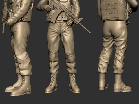Commando Soldier Statue for 3D Printing Ready STL OBJ 3D printmodel